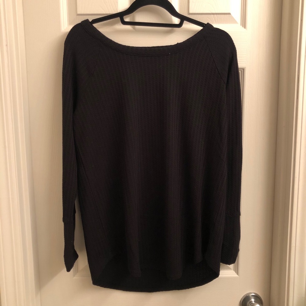 Black thermal long sleeve top